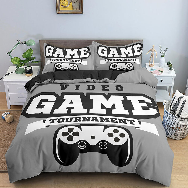 Video Game Bed Sets for Boys Gamer Comforter Gaming Themed Bedroom Decor Game Bedding Set Home Textile