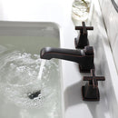 EZANDA Brass 2-Handle Widespread Bathroom Sink Faucet with Metal Pop-up Sink Drain & Supply Lines, Oil Rubbed Bronze