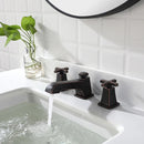 EZANDA Brass 2-Handle Widespread Bathroom Sink Faucet with Metal Pop-up Sink Drain & Supply Lines, Oil Rubbed Bronze