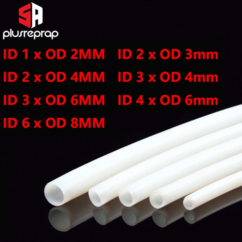 Tubo de PTFE de 1 metro, 1mm, 2mm, 3mm, 4mm, 6mm, 8mm para piezas de impresora 3D, tubo Bowden J-head