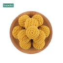 Bopoobo 20mm 10pcs Wooden Crochet Beads Chewable Beads DIY Wooden Teething Knitting Beads Jewelry Crib Sensory Toy Baby Teether