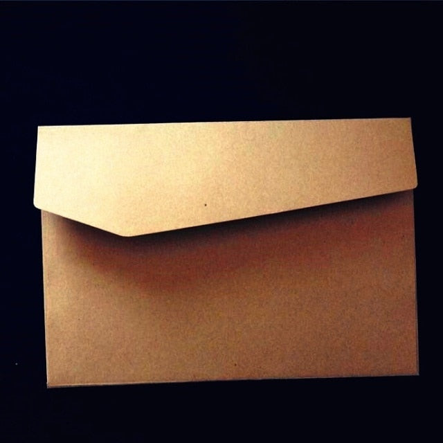 10 unids/lote de sobres de papel Kraft en blanco para tarjetas de mensaje de fiesta de boda, bolsas para tarjetas postales, sobres rojos Retro