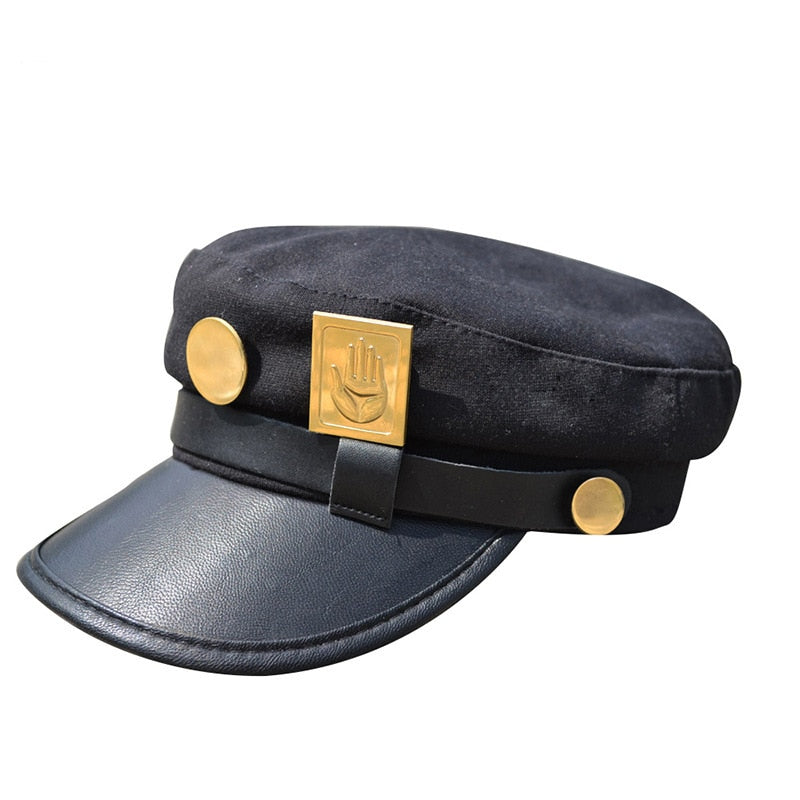 Anime JOJO JoJo's Bizarre Adventure Cosplay Cap Jotaro Kujo Cosplay Accesorios Sombreros Ejército Militar Flatcap Badges Anime Around