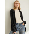 Amii, abrigo de lana tejido con cinta de pino de primavera para mujer, nuevo suéter de cuello en v con cinturón de manga completa sólida, 11940411