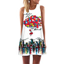 ECOBROS 2020 New Women Summer Dress casual sleeveless Loose floral print mini dresses plus size woman clothing dress vestidos