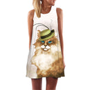 ECOBROS 2020 New Women Summer Dress casual sleeveless Loose floral print mini dresses plus size woman clothing dress vestidos