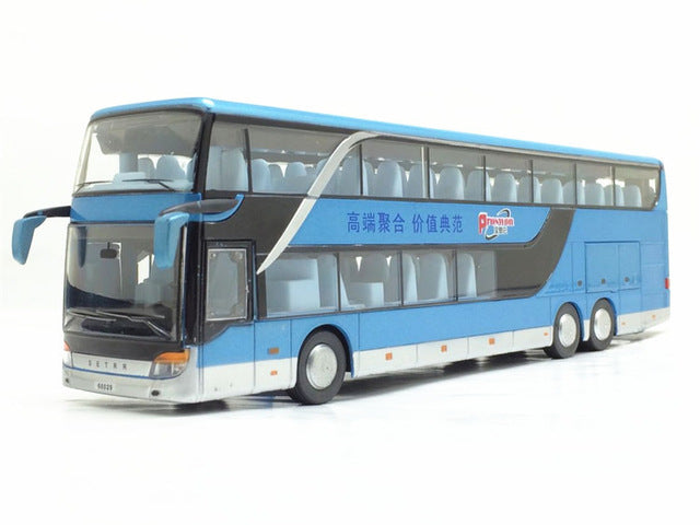 Sale High quality 1:32 alloy pull back bus model,high imitation Double sightseeing bus,flash toy vehicle, free shipping