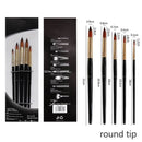 Artist Paint Brush Set 5Pcs High Quality Nylon Hair Wood Black Handle Watercolor Acrylic Oil Brush Painting Art Supplies