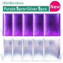 Gold/Roségold/Lasersilber/Dunkelrot/Lila/Roserot Aluminiumfolie Bubble Mailer CD/Wimpern Verpackung Gepolsterte Versandumschläge