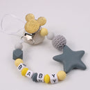 Personalisieren Sie Namen Mauskopf Schnullerclip Schnullerclips Baby Silikon Schnullerhalter Kette Baby Attache Sucette Geschenk