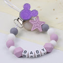 Personalisieren Sie Namen Mauskopf Schnullerclip Schnullerclips Baby Silikon Schnullerhalter Kette Baby Attache Sucette Geschenk