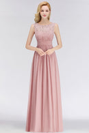 Vestido Madrinha Dusty Rose Lace Long Bridesmaid Dresses Sexy A Line Chiffon Dress for Wedding Party Robe Demoiselle D'honneur