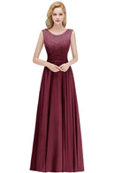 Vestido Madrinha Dusty Rose Lace Long Bridesmaid Dresses Sexy A Line Chiffon Dress for Wedding Party Robe Demoiselle D'honneur