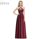Vestido Madrinha Dusty Rose Lace Long Bridesmaid Dresses Sexy A Line Chiffon Dress for Wedding Party Robe Demoiselle D'honneur