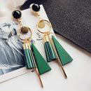 2020 Korean Long Statement Geometric Triangle Tassel Dangle Drop Earrings For Women Earrings Fashion Jewelry Oorbellen Brincos
