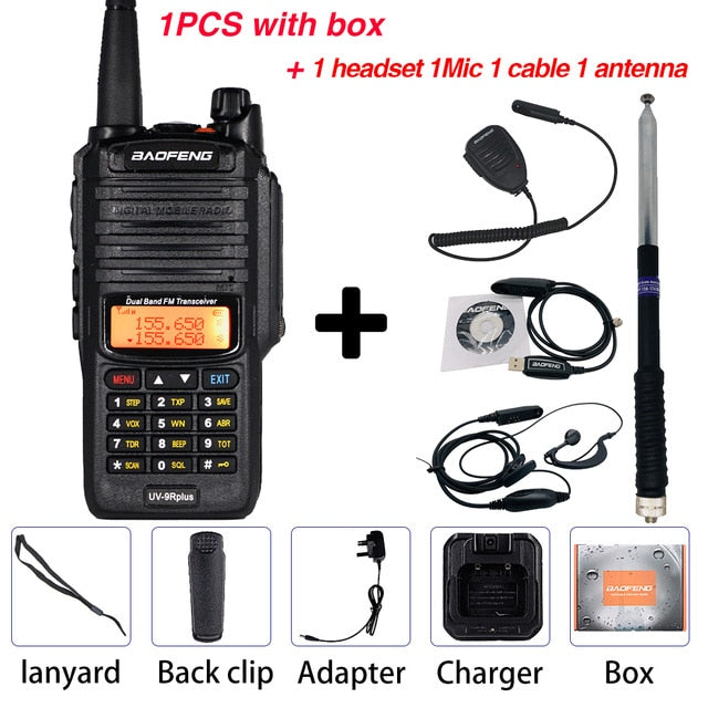 10W Baofeng UV-9R plus Walkie Talkie Waterproof Dual Band Portable CB Hunting Ham Radio UV 9R Plus hf Transceiver 9R Transmitter