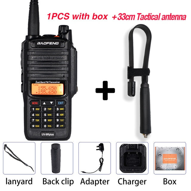 10W Baofeng UV-9R plus Walkie Talkie impermeable de doble banda portátil CB Hunting Ham Radio UV 9R Plus transceptor hf 9R transmisor