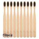 10pcs Toothbrush Bamboo Handle Rainbow Whitening Soft Bristle Bamboo Toothbrush Travel Eco-friendly Wooden Tooth Teeth Brush