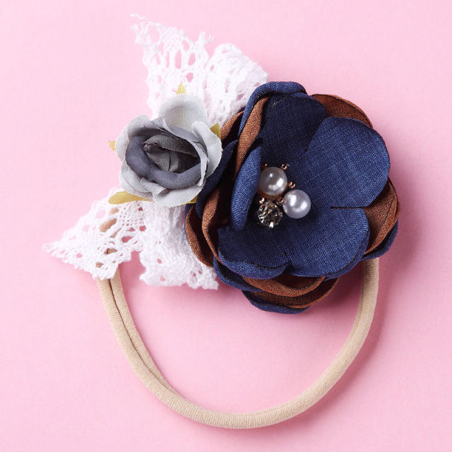BalleenShiny moda floral diadema bebé recién nacido elástico princesa diademas niño niños perla estilo fresco lindo sombreros regalos