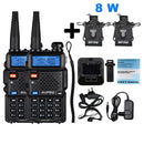 2pcs Real 8W Baofeng uv-5r Walkie Talkie High Power Portable Ham CB Radio uv 5r Dual Band VHF/UHF FM Transceiver Two Way Radio