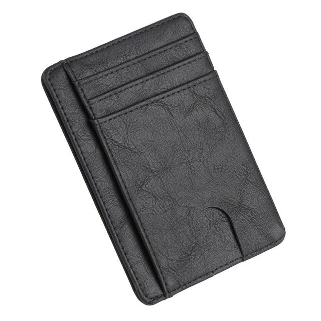 THINKTHENDO Schlanke Geldbörse aus Leder mit RFID-Blockierung Kredit-ID-Kartenhalter Geldbeutel für Männer und Frauen 2020 Modetasche 11,5 x 8 x 0,5 cm