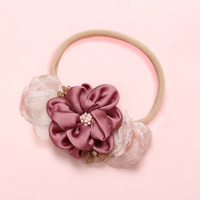 BalleenShiny moda floral diadema bebé recién nacido elástico princesa diademas niño niños perla estilo fresco lindo sombreros regalos