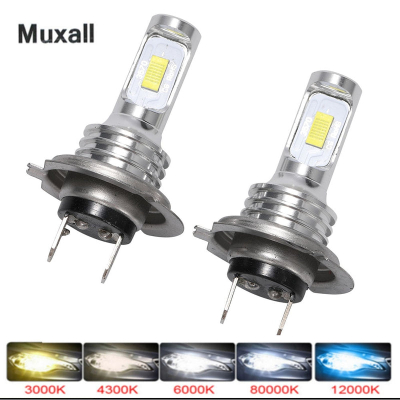Muxall LED CSP Mini H7 LED Lampen für Autos Scheinwerferlampen H4 LED H8 H11 Nebelscheinwerfer HB3 9005 HB4 Eisblau 8000K 3000K Auto 12V
