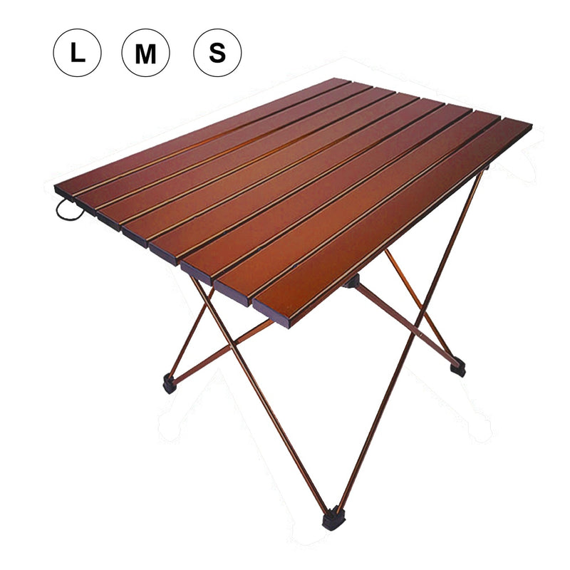 HooRu Portable Aluminum Table Picnic Beach Fishing Folding Table Outdoor Lightweight Backpacking Camping Desk with Carry Bag