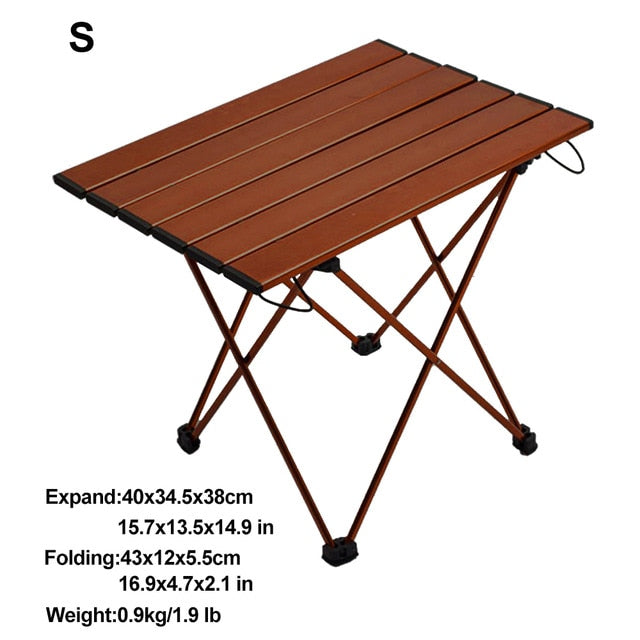 HooRu Portable Aluminum Table Picnic Beach Fishing Folding Table Outdoor Lightweight Backpacking Camping Desk with Carry Bag