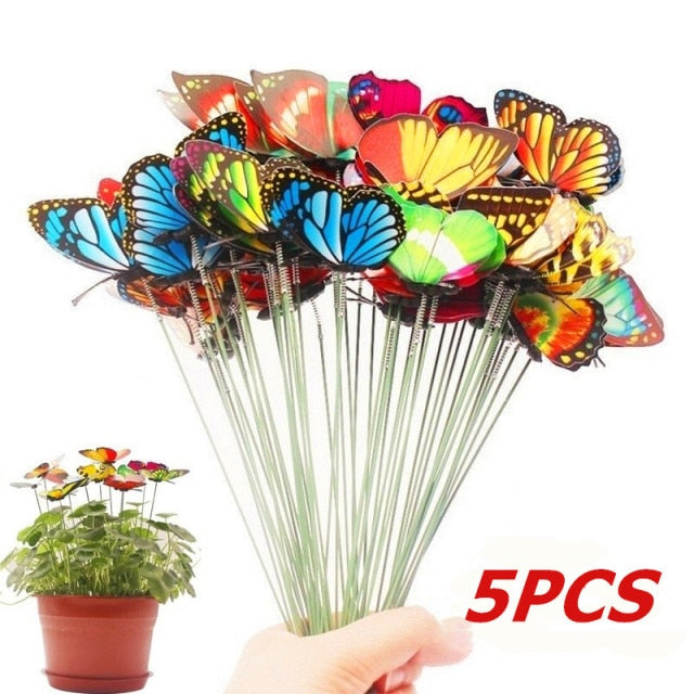 Bunch of Butterflies Garden Yard Planter Colorful Whimsical Butterfly Stakes Decoracion Outdoor Decor Flower Pots Decoration