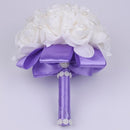 Barato PE Rose Dama de honor Boda Flores de espuma Rose Ramo de novia Cinta Fake Wedding bouquet de noiva Personalizado
