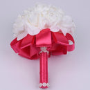 Barato PE Rose Dama de honor Boda Flores de espuma Rose Ramo de novia Cinta Fake Wedding bouquet de noiva Personalizado