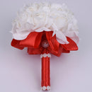 Barato PE Rose Dama de honor Boda Flores de espuma Rose Ramo de novia Cinta Fake Wedding bouquet de noiva Personalizado