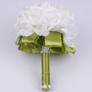 Barato PE Rose Dama de honor Boda Flores de espuma Rose Ramo de novia Cinta Fake Wedding bouquet de noiva Personalizado