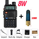 Alta potencia 8W Baofeng UV-5R Walkie Talkie Banda dual Walkie FM Transceptor UV 5R Radio portátil de dos vías UV5R Amateur Ham CB Radio