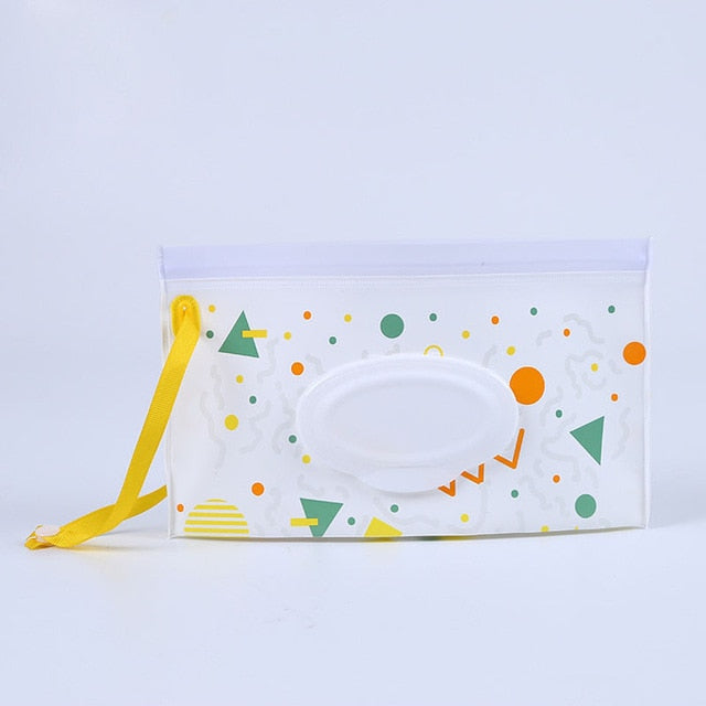 Caja de toallitas húmedas portátil para bebé con correa a presión, contenedor de toallitas húmedas ecológico fácil de llevar, estuches de toallitas de limpieza cosmética de concha de 23*13,5 CM