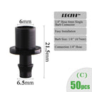 RBCFHI Garden Irrigation Connectors Barbed Single Double Tee Elbow Drip Arrow Cross Coupling Watering Fitting For 3/5 4/7mm Hose