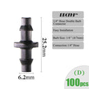 RBCFHI Garden Irrigation Connectors Barbed Single Double Tee Elbow Drip Arrow Cross Coupling Watering Fitting For 3/5 4/7mm Hose