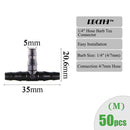 RBCFHI Garden Irrigation Connectors Barbed Single Double Tee Elbow Drip Arrow Cross Coupling Watering Fitting For 3/5 4/7mm Hose
