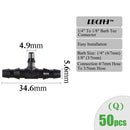 RBCFHI Garden Irrigation Connectors Barbed Single Double Tee Elbow Drip Arrow Cross Coupling Watering Fitting For 3/5 4/7mm Hose