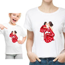 Funny Summer Family Matching Clothes Kawaii White Tshirt Matching Mother Daughter Clothes Family Look T-shirt