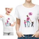 Funny Summer Family Matching Clothes Kawaii White Tshirt Matching Mother Daughter Clothes Family Look T-shirt