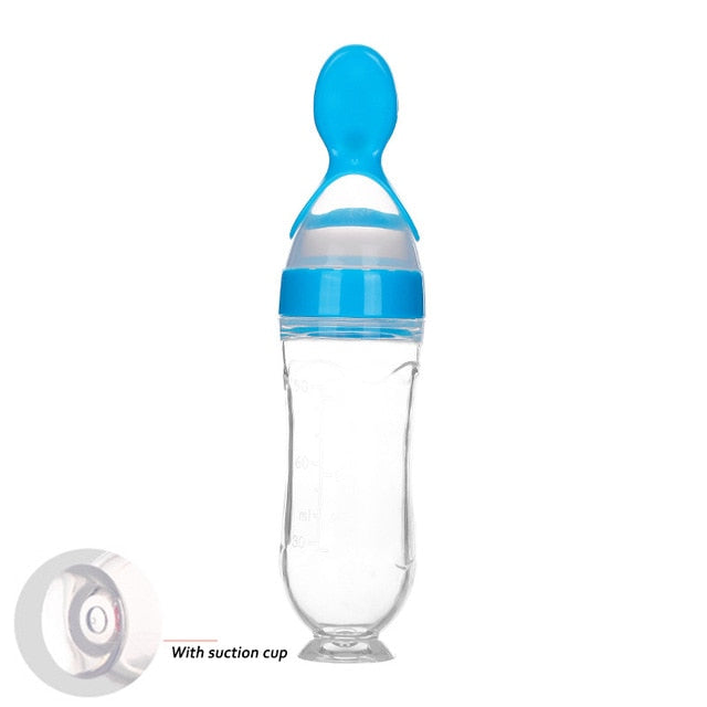 90 ML Safe Neugeborene Baby Babyflasche Kleinkind Silikon Squeeze Fütterung Löffel Milchflasche Baby Training Feeder Nahrungsergänzungsmittel