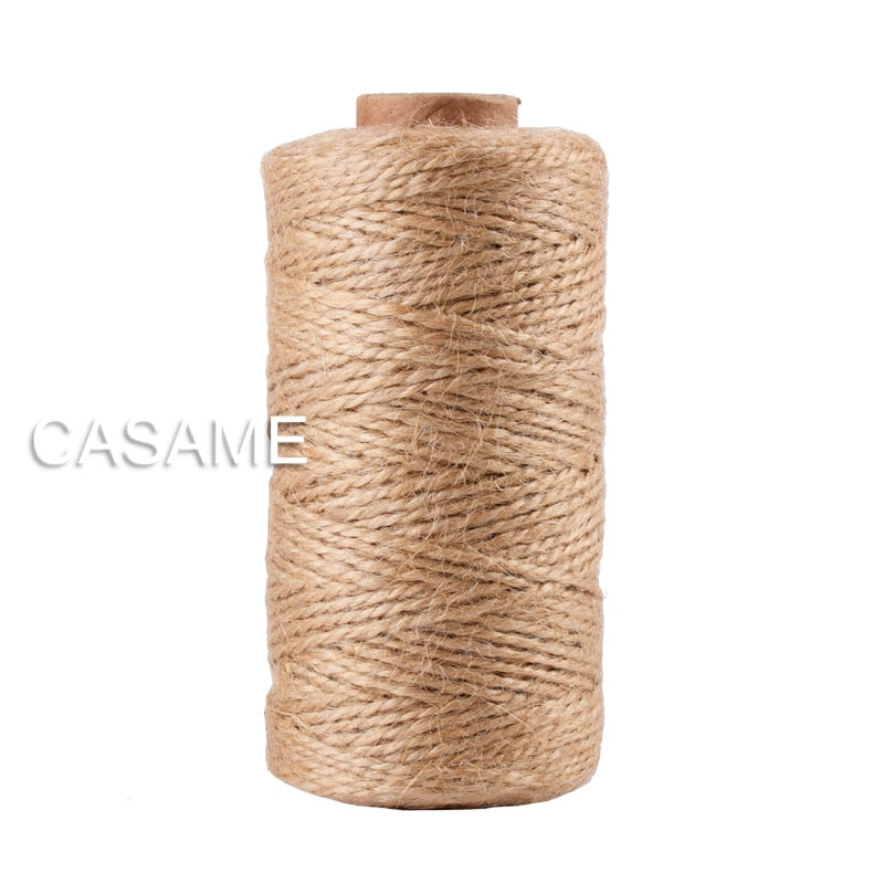 100m Natural Jute Baker Twine Burlap String Hemp Rope Party Wedding Gift Wrapping Cords Thread DIY Scrapbooking Florists Craft