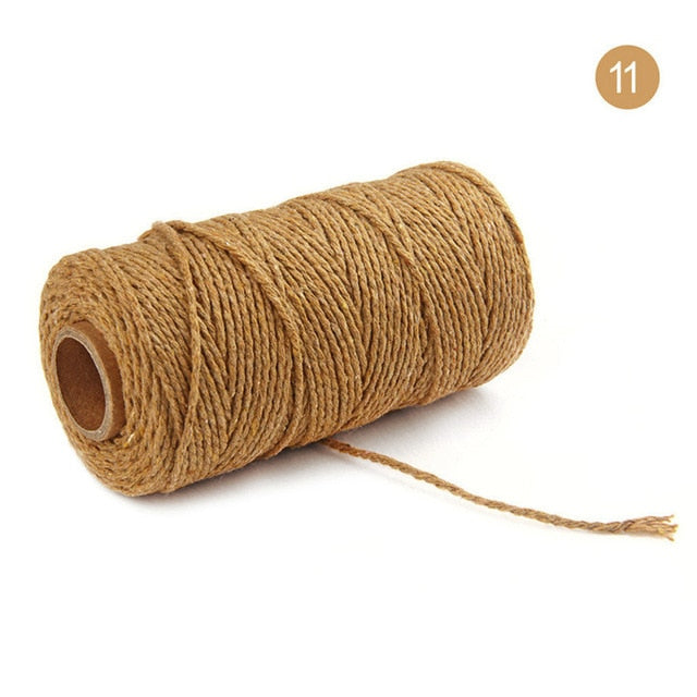 Cuerda de yute Natural de 100m para panadero, cuerda de arpillera, cuerda de cáñamo para fiesta, regalo de boda, cuerdas para envolver, hilo DIY para álbum de recortes, floristería artesanal