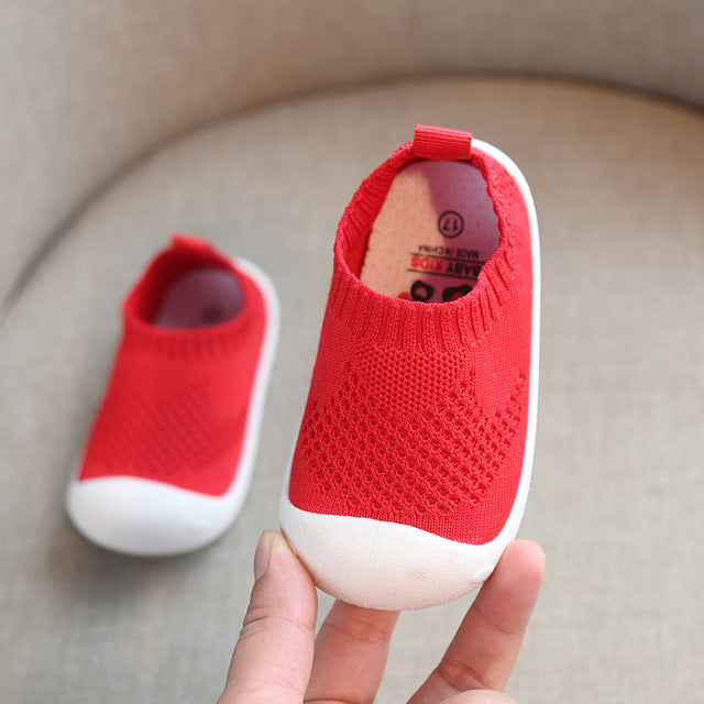 Zapatos para primeros pasos de chico y bebé, zapatos transpirables para niños pequeños, zapatos informales de malla para niñas y niños, zapatos antideslizantes cómodos de fondo suave