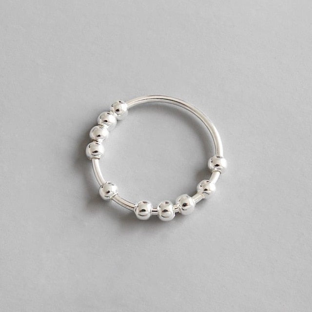 Flyleaf 100% 925 anillos abiertos con cuentas de plata esterlina para mujeres 2018 nueva tendencia INS estilo Simple señora joyería de moda