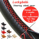 Car Steering Wheel Braid Cover Needles And Thread Artificial Leather Car Covers Suite 7 Color DIY Texture Soft Auto Accessories