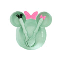 Wheat Straw Baby Dinner Bowl children cartoon tableware set kid dinner plate baby training Bowl spoon fork for dropping opp pack