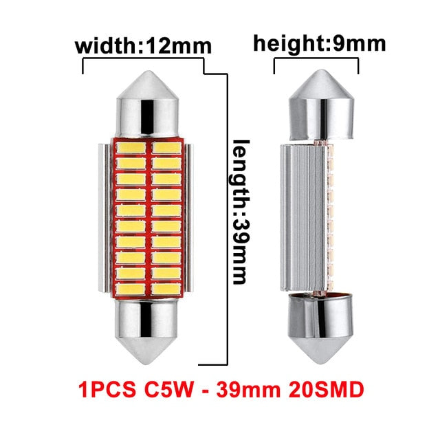 1x C10W C5W LED Canbus Girlande 31mm 36mm 39mm 42mm für Autobirne Innenleseleuchte Kennzeichenleuchte Weiß 5000K fehlerfrei